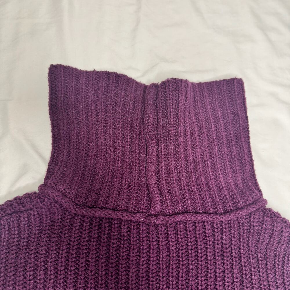 Free People Hunny Bunny Crop Sweater Women’s Large Purple Boho Dark Feminine - Picture 11 of 15